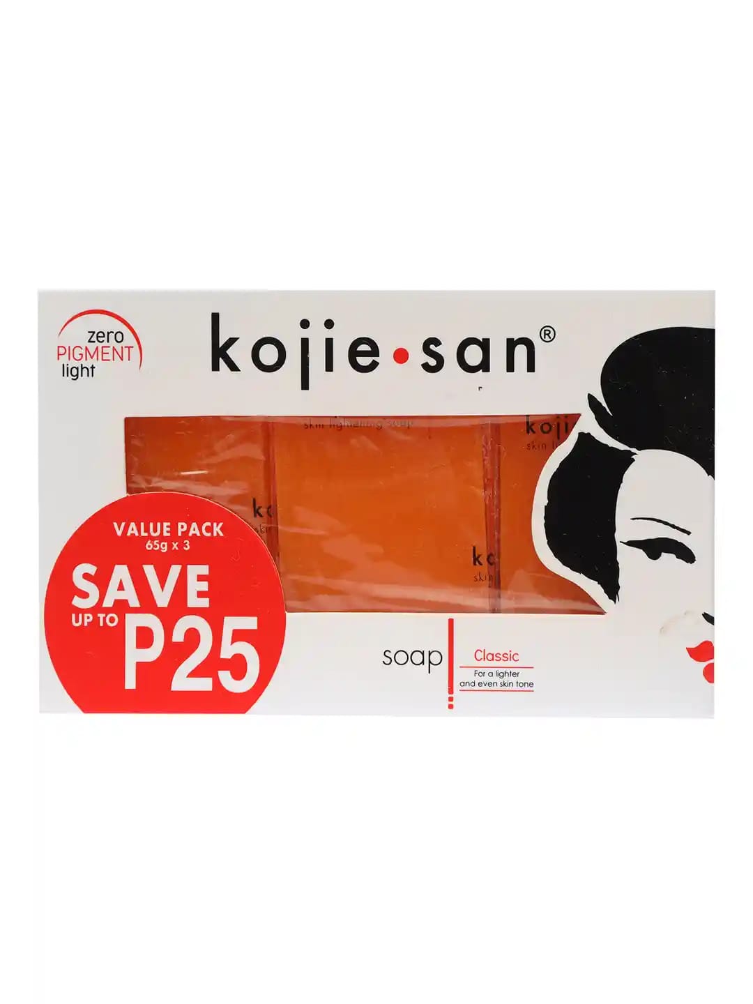 Kojie San Skin Lightening Kojic Acid Soap – Pack of 3 (3×65g)